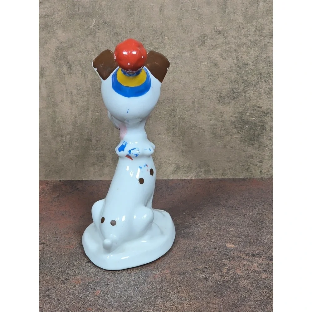 Vintage EDASA Brazil Ceramic Clown Dog Figurine, Mid-Century Whimsical 4.5